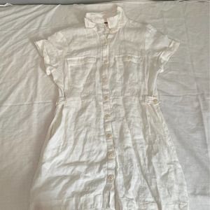 free people white linen dress small
